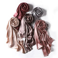 Luxury Smooth Super Soft Elegant Women Scarf Satin Fashion Islam Muslim Ladies Plain Silk Like Shawls and  Scarves Hijab Scarf
