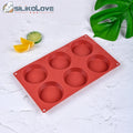 SILIKOLOVE Factory Red 6 Cups LFGB Platinum Non Stick BPA Free Jumbo Silicone Brownie Cupcake Pan Muffin Tin Cake Baking Mold