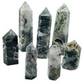 Natural Gemstone Wholesale Nature Healing Crystal Moss Agate Points Towers For Home Decoration