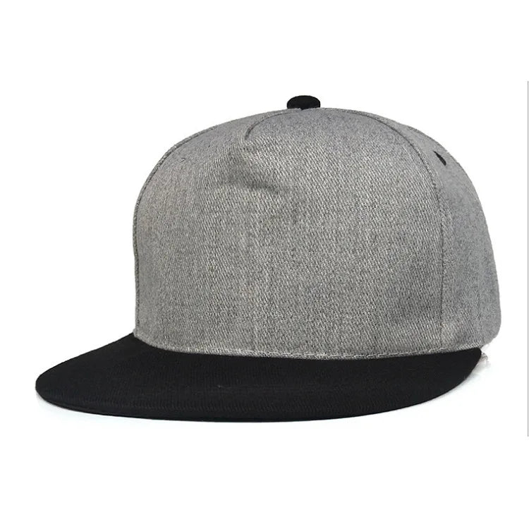 Custom Logo 5-Panel Snapback Baseball Cap Plain Unstructured Frame Flat Bill Hat Sporty Style for DIY Trucker