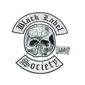 Black Biker Label Society Biker Back Vest Clothing Skull Head Rocker Patches Rock and Punk Embroidery Patches