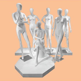 Window Display High-end Fiberglass Female Full Body Mannequin with Head White European Style for Bridal Store