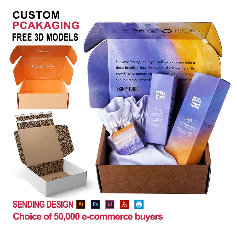 Custom High-End Recycled Materials Facial Makeup Cosmetic Body Lotion Lip Kit Sunscreen Packaging Box for Beauty Mailer Boxes