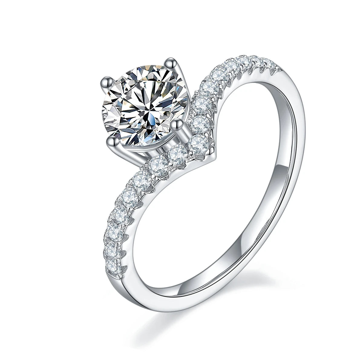 Factory Supply Discount Price 18k Gold Plated S925 Sterling Silver Moissanite Eternity VVS Ring With Your Design