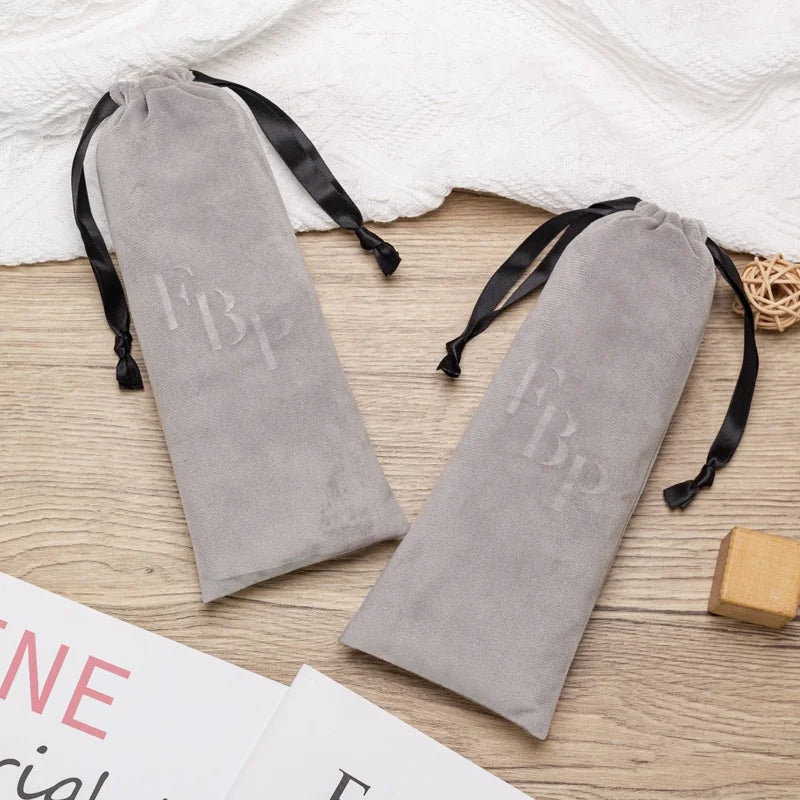 Recyclable Custom Logo Velvet for Gift Drawstring Packaging Bag Soft Velvet Cosmetic Jewelry Dust Pouch
