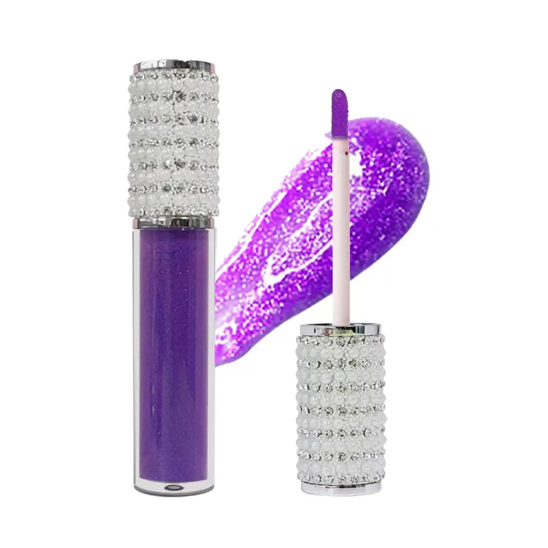 Low Moq Pearl Diamond Lid 64 Colors Matte Shimmer Lipgloss Luxury Velvet Red Nude Moisturizing Lip Gloss