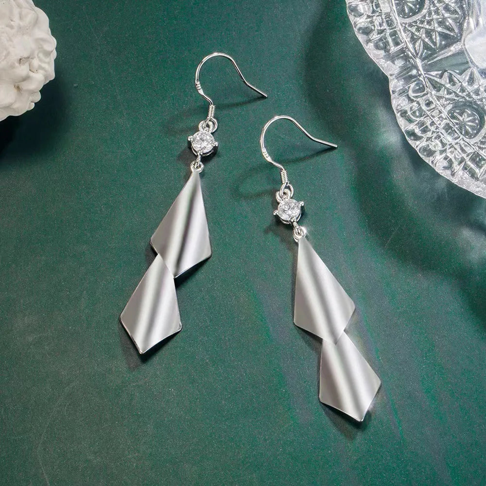Europe and the United States New Smooth Double Leaf Earrings