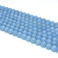 Factory Wholesale 4/6/8/10mm Natural Blue Angelite Loose Gem Stone Beads