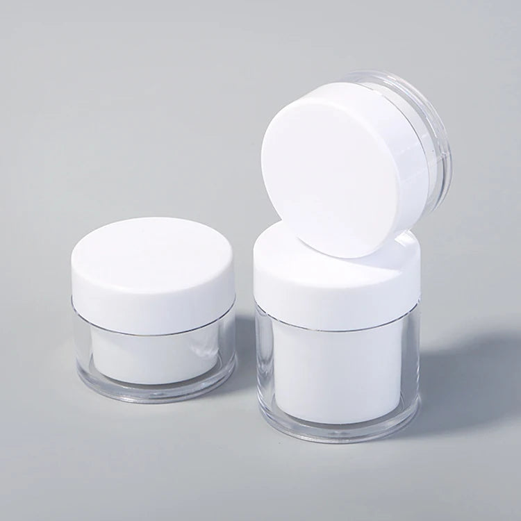 Empty 15ml 30ml 50ml PS Double Wall Transparent Skin Care Body Jar Cream Container Face Cream Jar With Lid