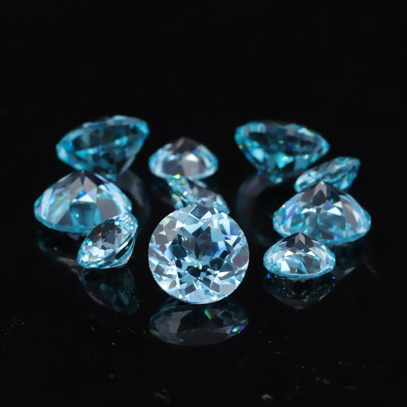 Round Shape Paraiba Color Lab Sapphire Loose Stone for Necklace Setting