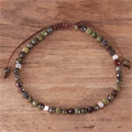 Popular Jewelry Trendy 4mm Natural Dragon Blood Stone Beads Dainty Bracelet for Women Boho Tibetan Adjustable Healing Bracelet Jewelry Wholesale