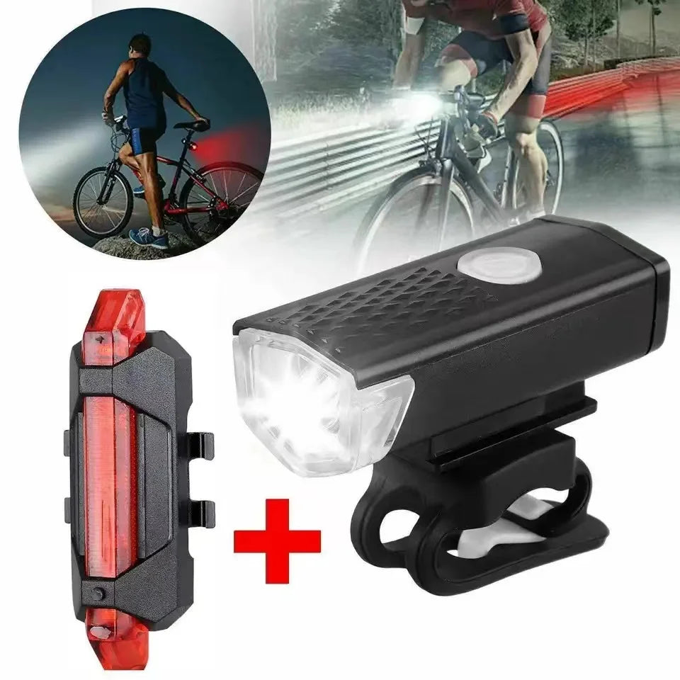 High-Light Mountain Bike LED Lights USB Charging Rear Headlights Solar Powered Frame Mounted Night Riding Lights
