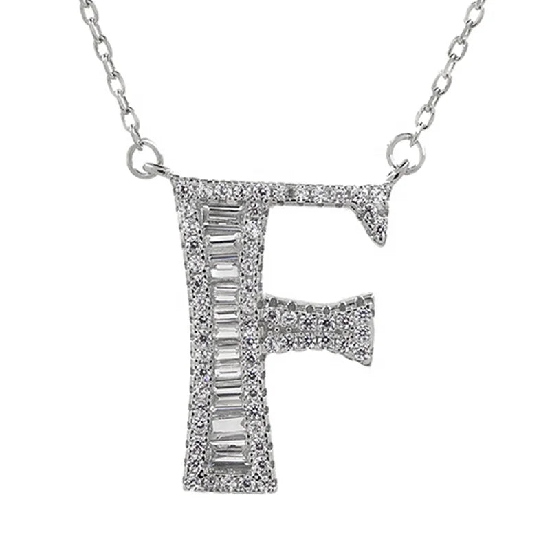 Wholesale Popular Design Sterling Silver Man Women a to Z Initial Letter Alphabet 925 Necklace