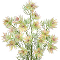 Artificial Silk Protea Flower with Long Stem Arrangement Branch 6 Heads for DIY Wedding Party Floral Bouquets Table Home Decor