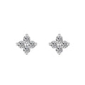 Korean Cute Fashion 925 Sterling Silver Shiny Crystal Zircon Four-leaf Clover Stud Earrings for Women Girls