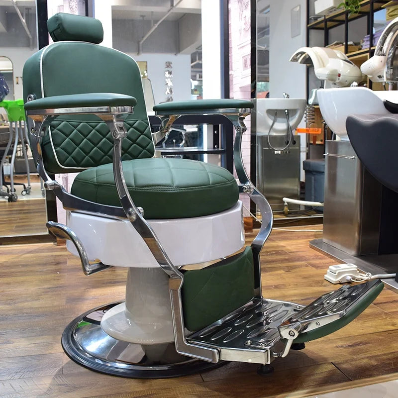 European Style Salon Old Woman Vintage Men's Supplies Pu Leather Hydraulic Pump Hairdressing Barber Chair