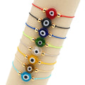 New Simple Bohemian Glass Seed Beads  Evil Eye Bracelet Multi-color Bead Bracelet Adjustable for Women