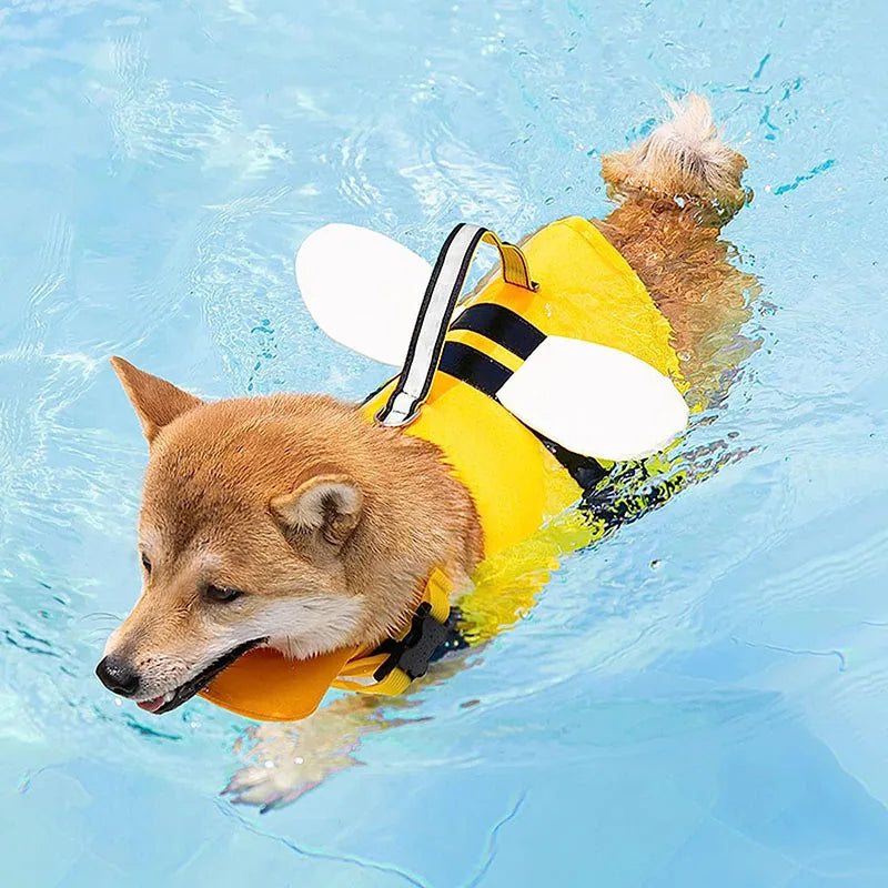 New Design Cute Bee Dog Life Jacket Vest Swimsuit Clothes Ripstop Dog Lifesaver Dog Life Jacket with Reflective Stripes