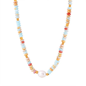 Delicate Luxury Jewelry Beaded Chain Necklace Pearl Charm Necklaces Women