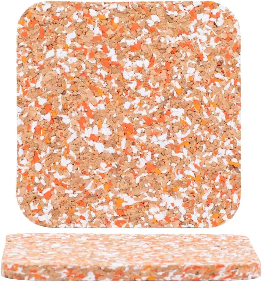 2025 New Material Colorful Waterproof Heat Resistant Recyclable Cork Drink Coasters Light Weight Paper Felt Pad Cup Table Use