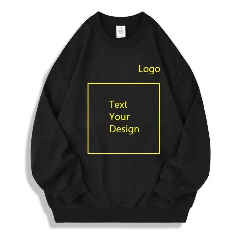 RNSHANGER Custom Mens Womens Sweatshirt Text Logo Hoodies Casual 350GSM Heavy Weight Printed DIY Hooded Personalized Pullover