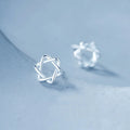 Simple Minimalist 925 Sterling Silver Mini Tiny Six-pointed Star Hexagram Stud Earrings for Women
