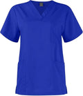 European Style Scrubs Set V-Neck Stretch Tops Pockets & Cargo Pants Jogger Nurse Work Uniform Quick Drying