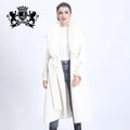 Popular Cashmere Winter Autumn Ladies Long Casual Korean Women Big Fur Collar Coat Women UK