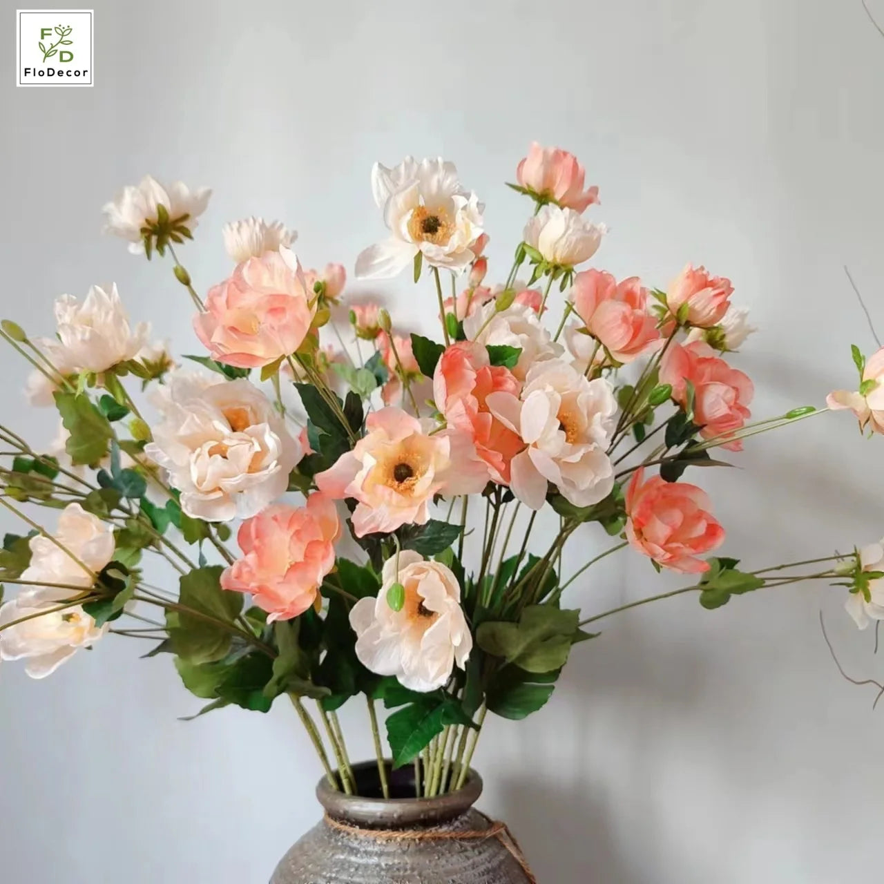 Wholesale 94cm Artificial Silk 5 Heads Anemone Flower Home Wedding Table Center Piece Decoration Party Showroom