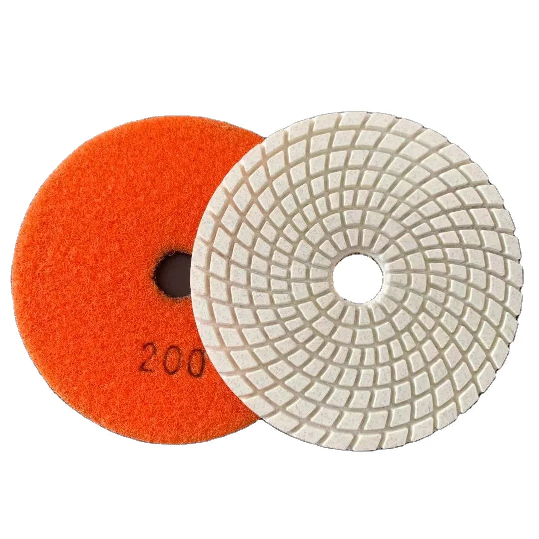 100mm Dry Wet Diamond Resin Flexible Polishing Pads White Color for Marble Granite Engineer Stone Quartz and Porcelain