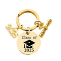 2025 Mirror Polished Custom Engrave Logo DIY Stainless Steel Blank High School College Graduation Gifts Key Chain Charm Keychain