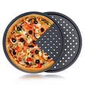 Coating Pizza Crisper Tray Bakeware Set Kitchen Tools Multifunction Pizza Pans Carbon Steel Perforated Baking Pan Enamel Coating