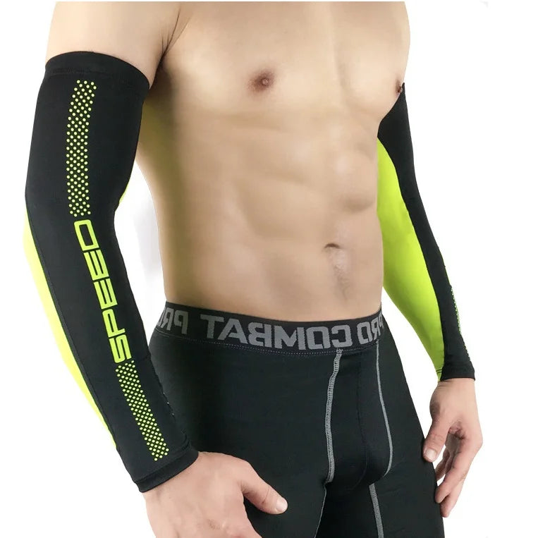 Men Women Summer Cooling Arm Sleeves UV Sun Protection Cover Sports Golf  Elbow Sleeves