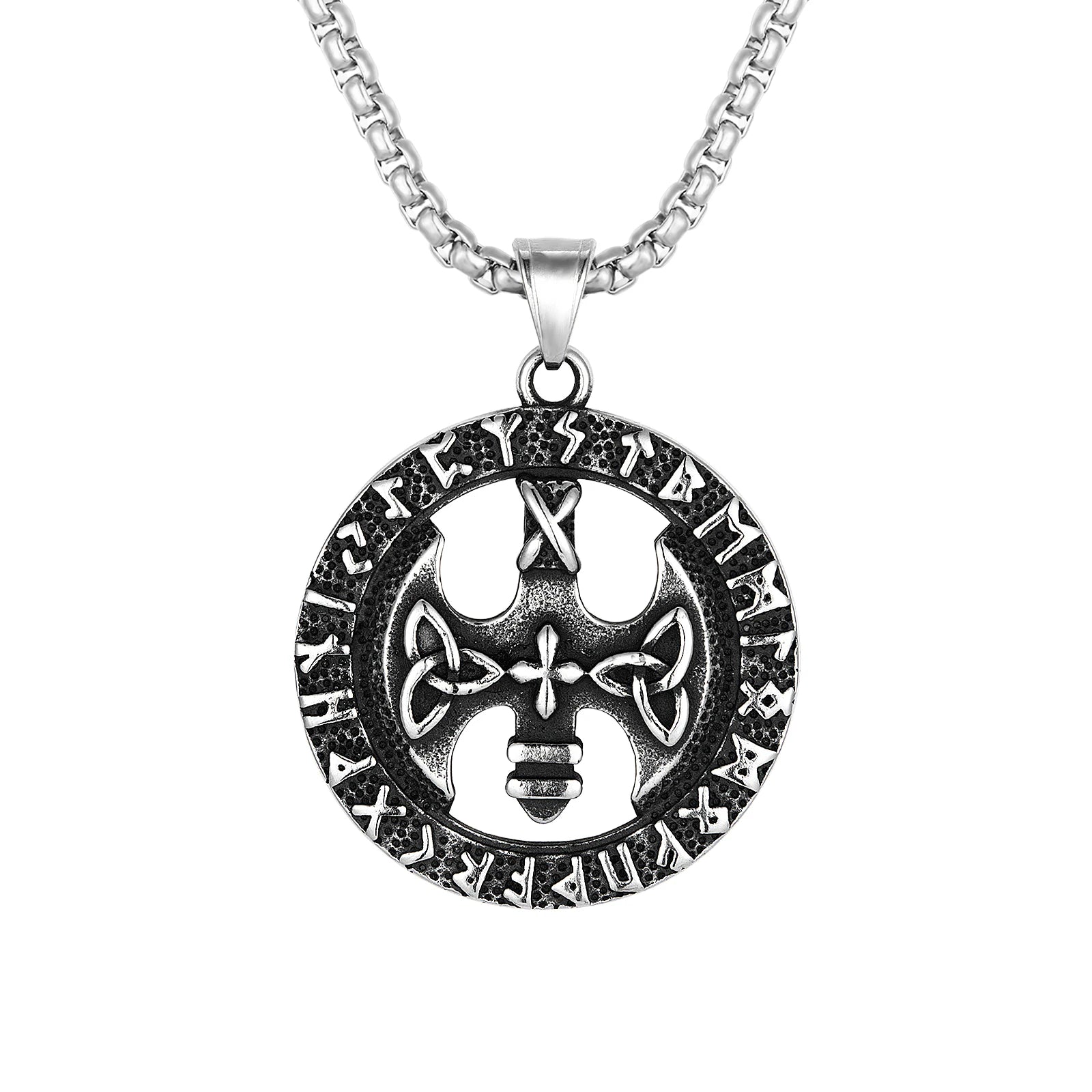 Wholesale Custom Thor's Hammer Men's Pendant Hip Hop Silver Stainless Steel Vintage Necklace Jewelry for Man