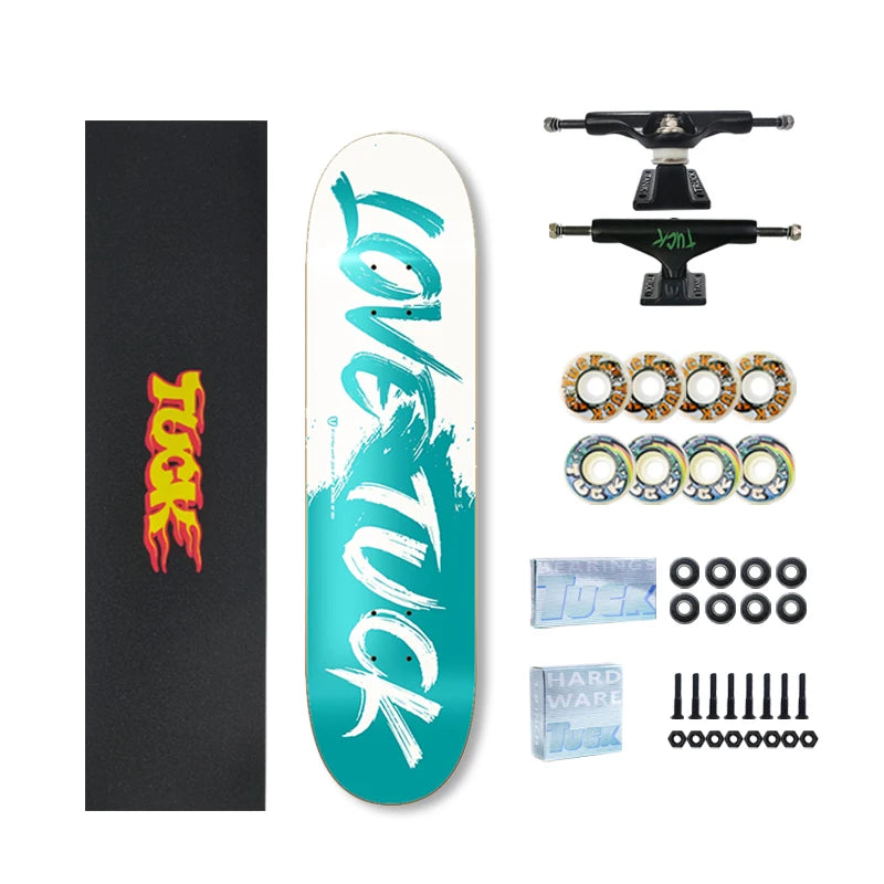 Chinese Factory Wholesale 7 Ply  Canadian Maple Skateboard Deck Epoxy Resin Glue Complete Skateboard