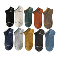 Wholesale Customized Men Cotton Ankle  Socks Solid Color logo Customized