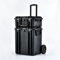 GLARY Waterproof Trolley Tool case Hard Box With Wheels Stackable Plastic Tool Transport case Rugged Electrician Tool case Set