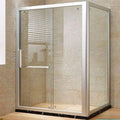 Wholesale Custom 8mm Square Folding Open Tempered Shower Enclosure Glass Panel with Aluminum Alloy Frame for Hotel Use