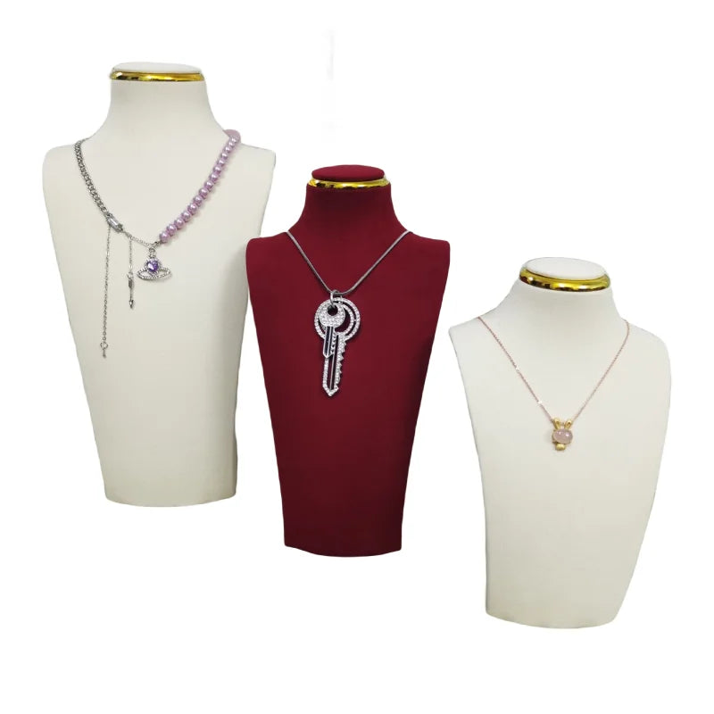 High Quality Metal Mannequin Necklace Display Stand Portrait Pendants Showcase Display Rack