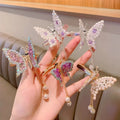 Korean Girls butterfly Hair Clip Accessories Acrylic Pearl Hair Claws butterfly Shape Hairpins