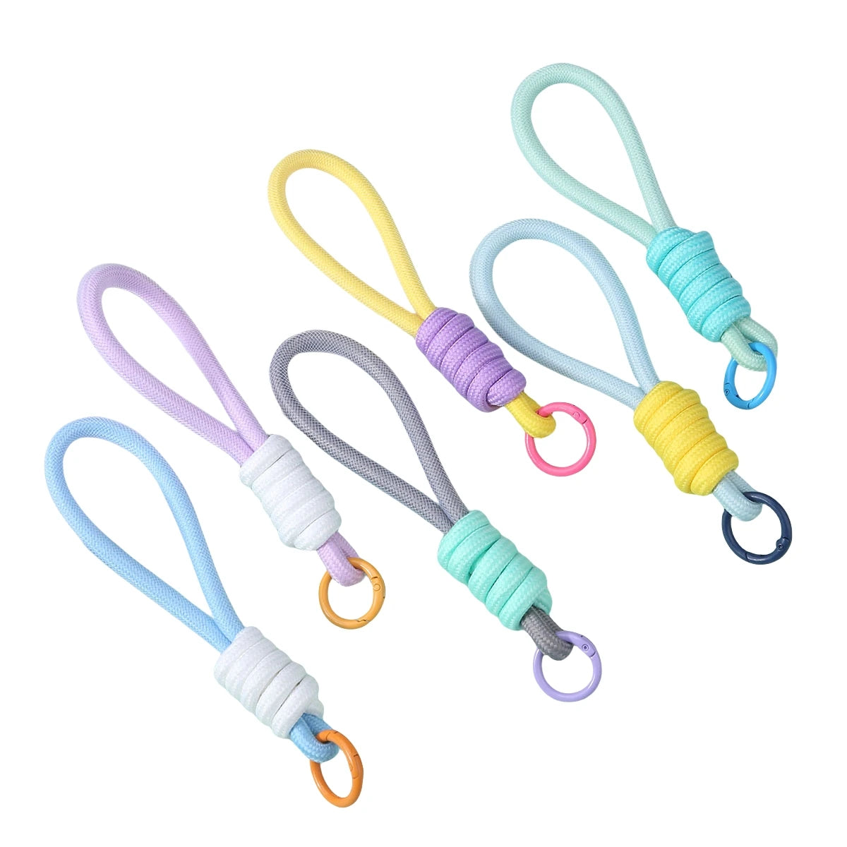 Colorful Woven Mobile CellPhone Case Lanyard Strap Chains Charm Pendant Accessories Wrist Anti Lost Keychain Rope Bag Hanging