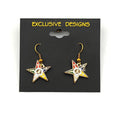 No Minimum Greek Sorority Masonic Star Shape Ear Ring Badge Pin with Backing Cards