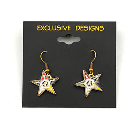 No Minimum Greek Sorority Masonic Star Shape Ear Ring Badge Pin with Backing Cards