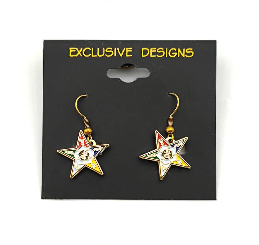No Minimum Greek Sorority Masonic Star Shape Ear Ring Badge Pin with Backing Cards