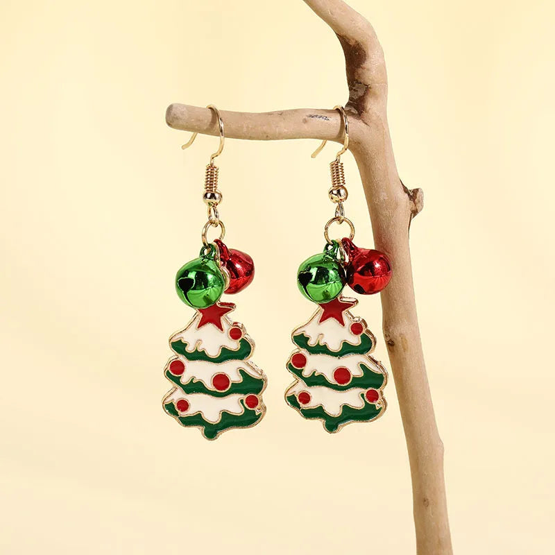 DY Unique Cross Border EU US Christmas Ear Hook Earrings Christmas Tree Earrings Wholesale