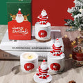 Luxury Ceramic Jar Soy Wax Scented Candle New Year Gift Set With Lid Bougie Christmas Decorative Santa Scent Candle