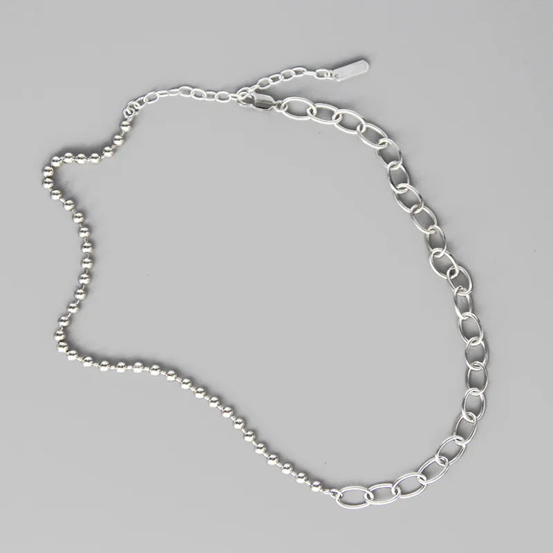 VIANRLA 925 Sterling Silver Geometric Necklace With Round Bead Necklace for Women Jewelry Wholesale Drop Shipping