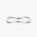 Ailmay Real 925 Sterling Silver Minimalist Fashion Smooth Wave Stackable Ring Women's Party Accessories Jewelry Gift