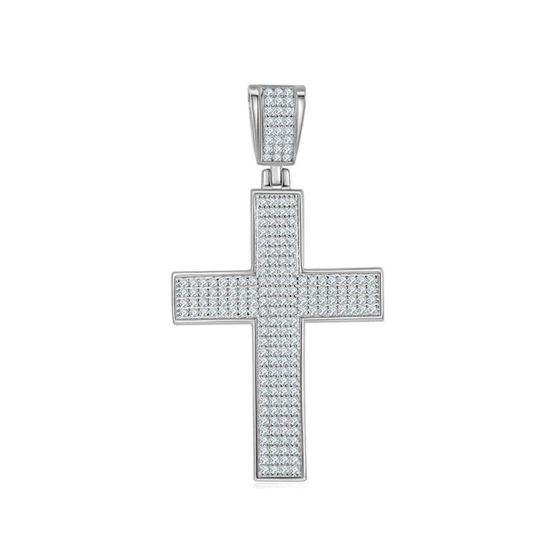 Passes Diamond Test 925 Silver Gold Plated Cross Pendant VVS Iced Out Moissanite Hiphop Cross Pendant