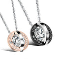 I Love You Necklace 100 Languages Lovers' Pendant Eternal American CZ Diamond Jewelry for Couples
